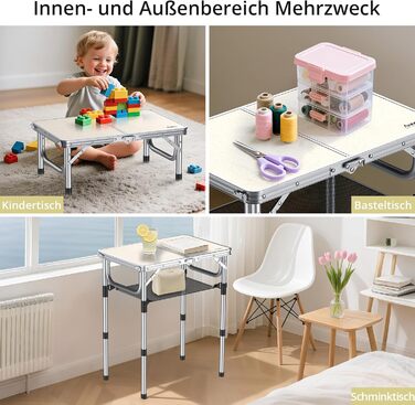 Складной кемпинговый столик 60 x 40 см белый Anbte