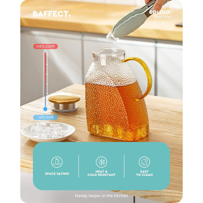 Стеклянный кувшин с крышкой 1,8 л Baffect