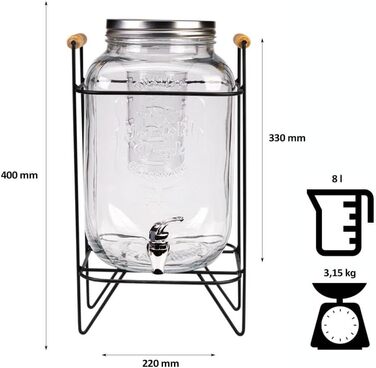 Диспенсер для напоїв з краном 8 л SUPERBUTELKI.PL