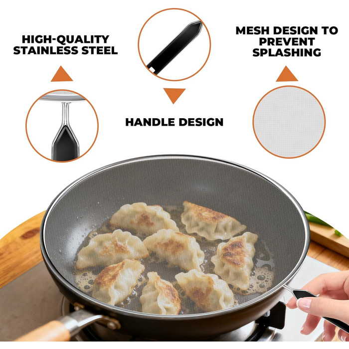 Набір із 3-х елементів із захистом від бризок для сковорідок GZXUEHU