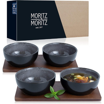 Набор посуды Moritz & Moritz VIDA из 18 предметов Элегантный набор тарелок на 6 персон из высококачественного фарфора посуда, состоящая из 6 обеденных тарелок, 6 десертных тарелок, 6 суповых тарелок (4 больших миски для макания)