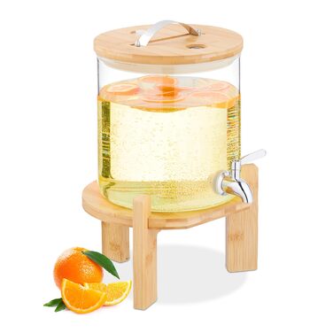 Стильний скляний диспенсер для напоїв 5 л Relaxdays