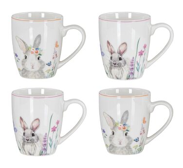 Набір із 4 чашок до великодня з малюнком кролика levandeo