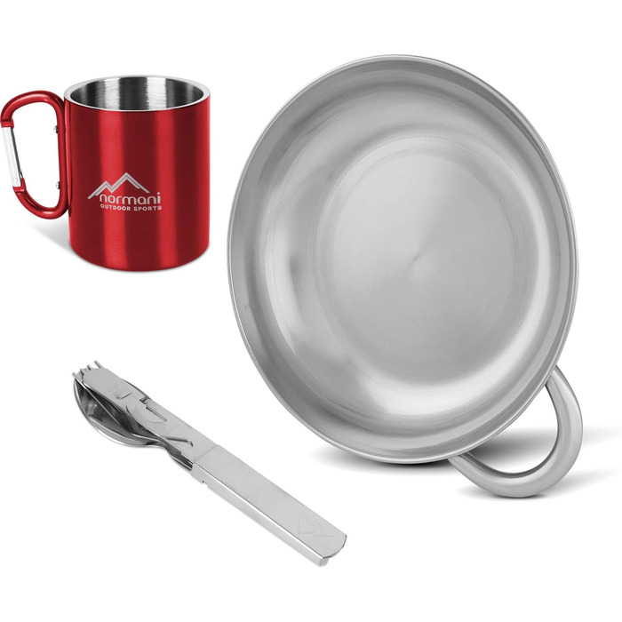 Набір туристичного посуду 6-предметів червоний normani