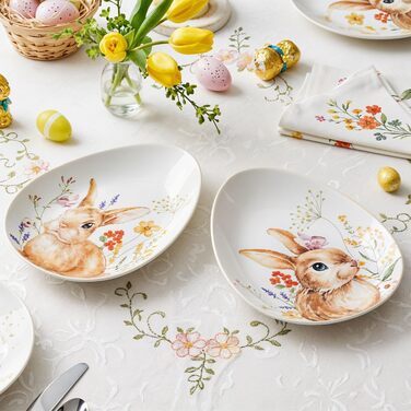 Набір із 2 великодніх тарілок з малюнком кролика levandeo