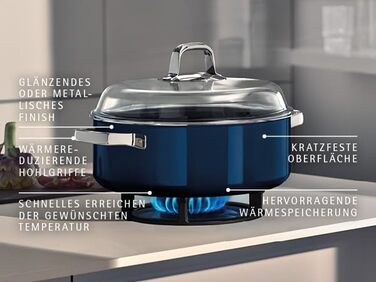 Жаровня 6 л со стеклянной крышкой 24 см Tim Raue Edition, синий Fusiontec Mineral Pro WMF