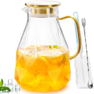 Стеклянный кувшин для воды с крышкой 2,2 л miudeco