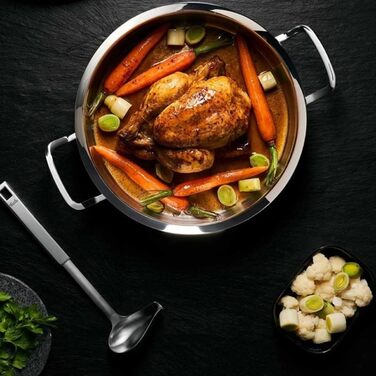 Каструля Fissler Original-Profi Collection/Нержавіюча сталь (Ø 2,1 л) зі скляною кришкою індукційна, срібляста (24 см)