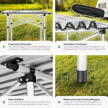 Кемпинговый стол 70 x 70 x 70 см tectake