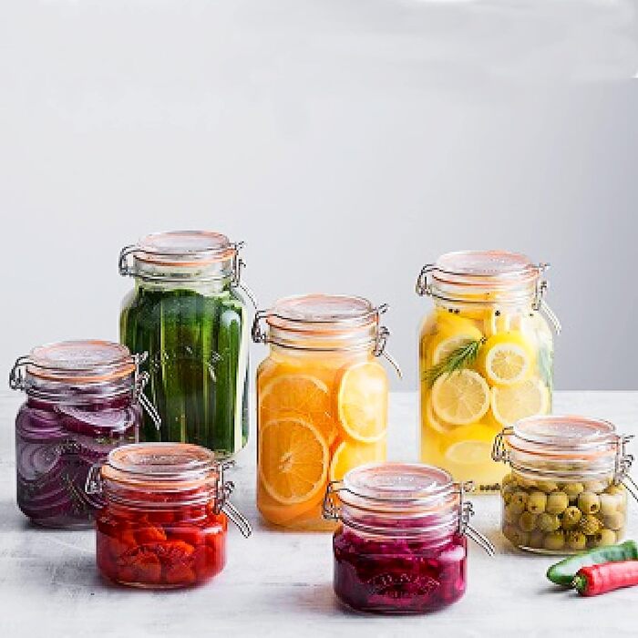 12 стеклянных баночек 125 мл с зажимом Kilner