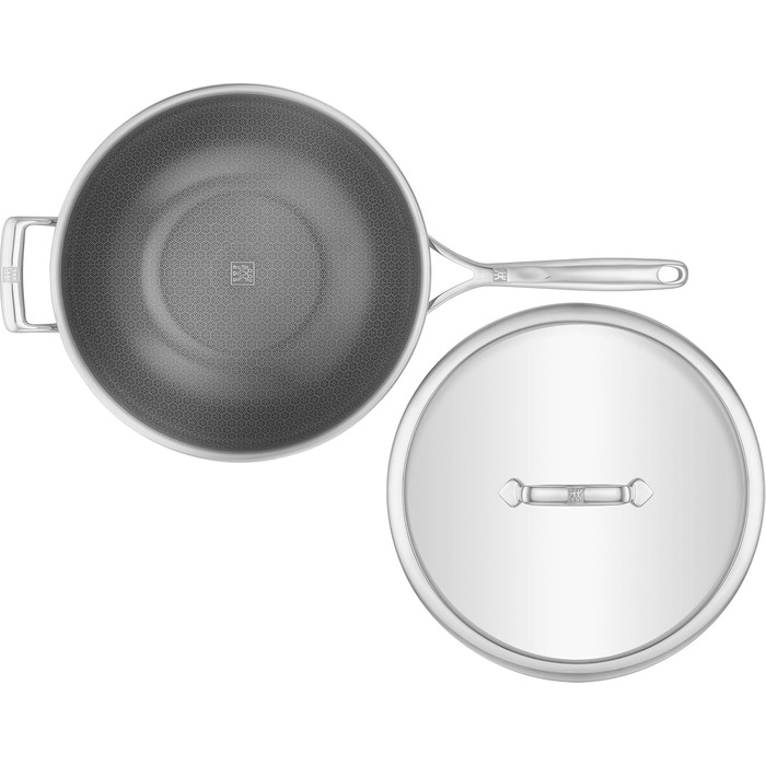 Сковорода вок 26 см с антипригарным покрытием в форме сот со стеклянной крышкой Peak Zwilling