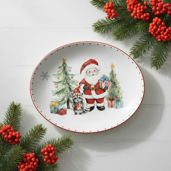 Тарілка овальна Fissman 31х25,3 см доломіт (0361)