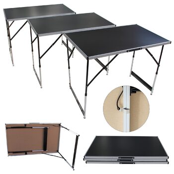 Складной стол для кемпинга 3-секционный черный Lemodo