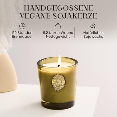 Ароматизована свічка M&SENSE Лісова кабіна, 260 г Ароматизовані свічки у склянці, Натуральна соєва свічка, час горіння 55 годин, Подарункові свічки для жінок та чоловіків, Подарункова свічка Лісова кабіна 260 г