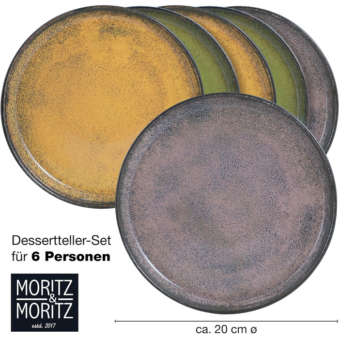 Набір посуду Moritz & Moritz VIDA з 18 предметів 6 осіб Елегантна тарілка, виготовлена з високоякісної порцеляни набір посуду, що складається з 6 обідніх тарілок, 6 десертних тарілок, 6 тарілок для супу (6 маленьких тарілок)