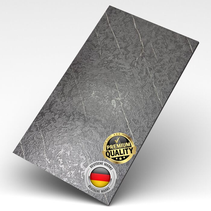 Стінові панелі AS Country Stone під мармур 60x120 см ПВХ-облицювання стіни з пластикових панелей для кухні, ванної кімнати тощо Панель кухонного фартуха (, Темний камінь)