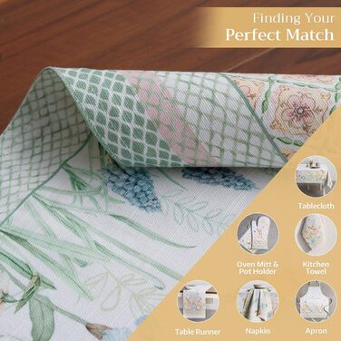 Серветки Maison d&39Hermine зі 100 бавовни, набір з 4 шт. , декоративні серветки, пасхальні серветки, що можна прати, для свят, вечерь, весни, літа (33 см x 48 см) (010 - Великодня роса)