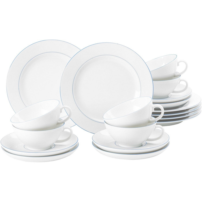 Чайний сервіз на 6 персон, 18 предметів, Sonata Blue Lines Seltmann Weiden