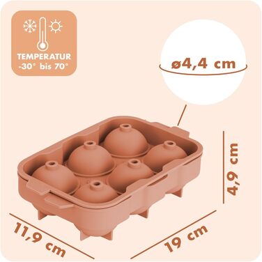 Силіконові формочки для льоду Blumtal, набір з 3 шт. - форма для льоду на 24 кубики з кришкою - силіконова форма для льоду без бісфенолу А - форма для льоду, безпечна для харчових продуктів - сіро-блакитна великі кубики (оливково-зелений червоний, сфера X