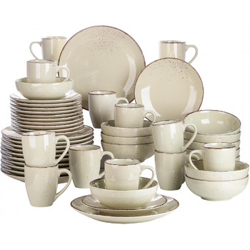 Набір столового посуду на 12 осіб, 48 предметів, бежевий Navia Vancasso