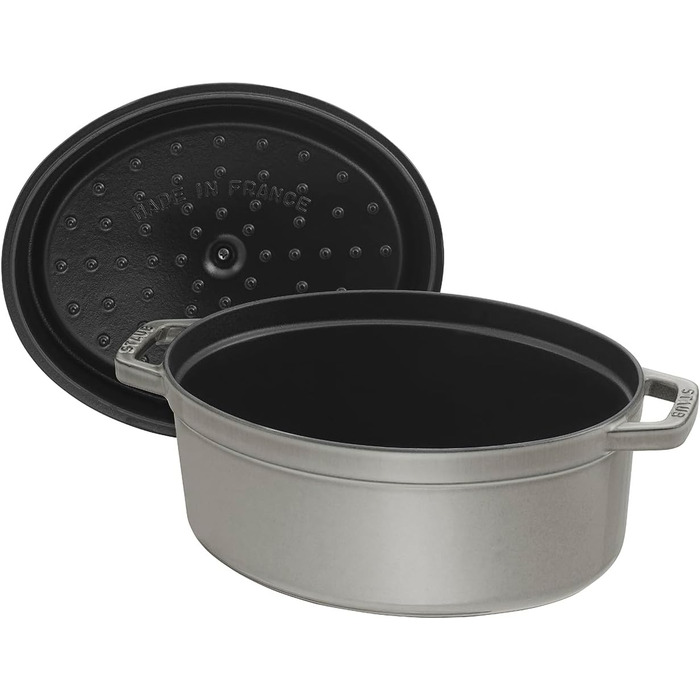 Чавунна жаровня/кокот STAUB, овальна 6,7 л, (17 см, графітово-сіра)