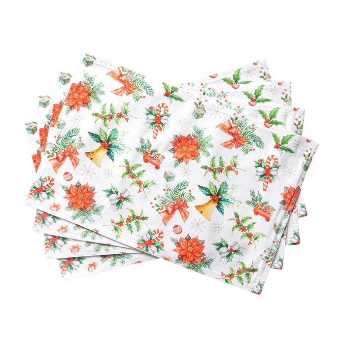 Бавовняні килимки для серветок, набір з 4 шт. , декоративні килимки для серветок, пасхальні килимки, що миються, для свят, вечерь, весни, літа (33 см x 48 см) (02 - Chromo), 39Hermine 100