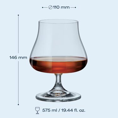 Набір коньячних келихів 6 шт 575 мл BOHEMIA CZECH REPUBLIC