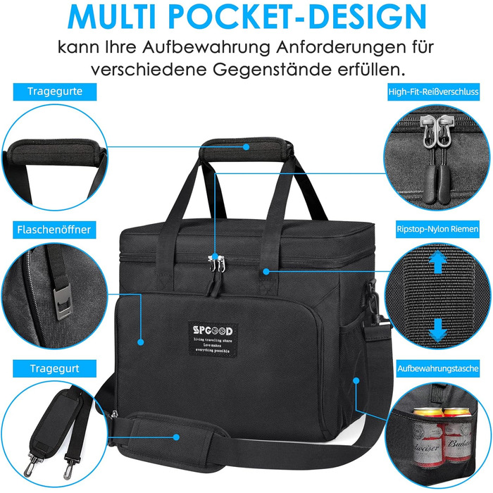 Термосумка 30 л чорна SPGOOD