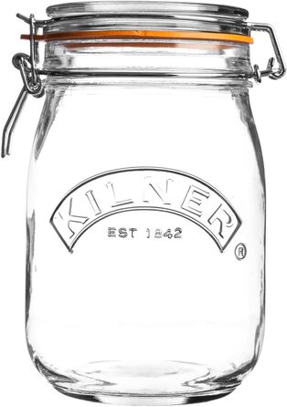 Стеклянная банка 1 л с зажимом Kilner