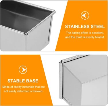 Форма для хліба Ciieeo з нержавіючої сталі, міцна форма для випікання хліба без кришки, універсальна форма для тостів для рівномірного випікання, легко миється, для домашнього та комерційного використання