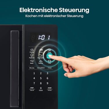 Мікрохвильова піч Hisense H20MOBP1HI / 700 Вт / InverterTech / Керамічне покриття / Преміальне скло / Виготовлена на замовлення, багатофазне приготування / Функція розморожування / 5 рівнів потужності / Блокування від дітей / Чорна (20 л, цифрове керуванн