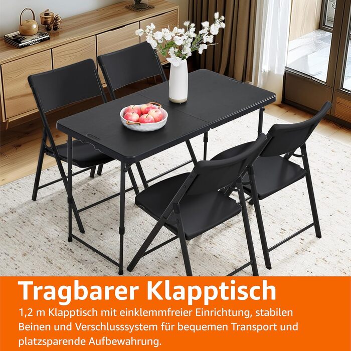 Складной стол 121,4 x 60,7 x 86,1 см Amazon Basics