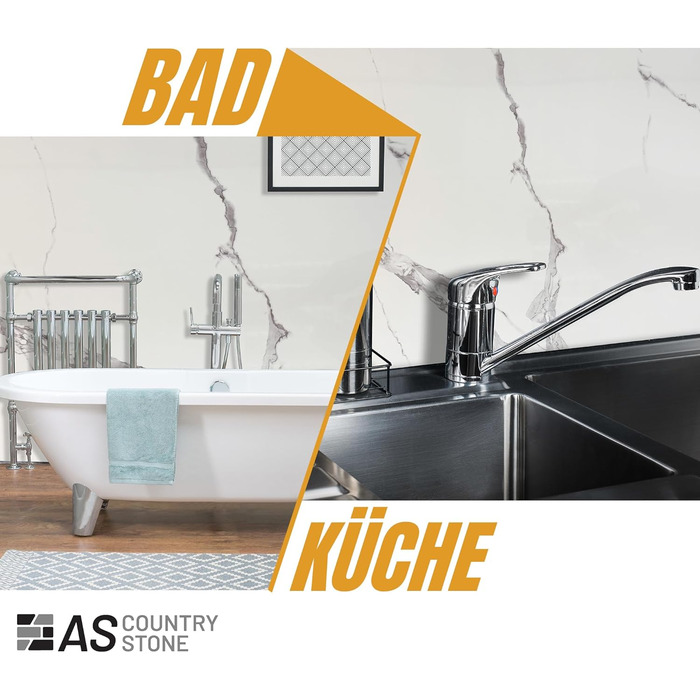 Стінові панелі AS Country Stone під мармур 60x120 см ПВХ-облицювання стіни з пластикових панелей для кухні, ванної кімнати тощо Панель кухонного фартуха (, Лофт)