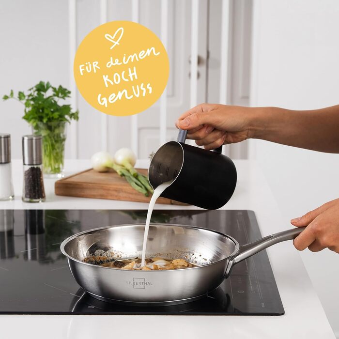 Сковорода 24 см, нержавіюча сталь без покриття Silberthal