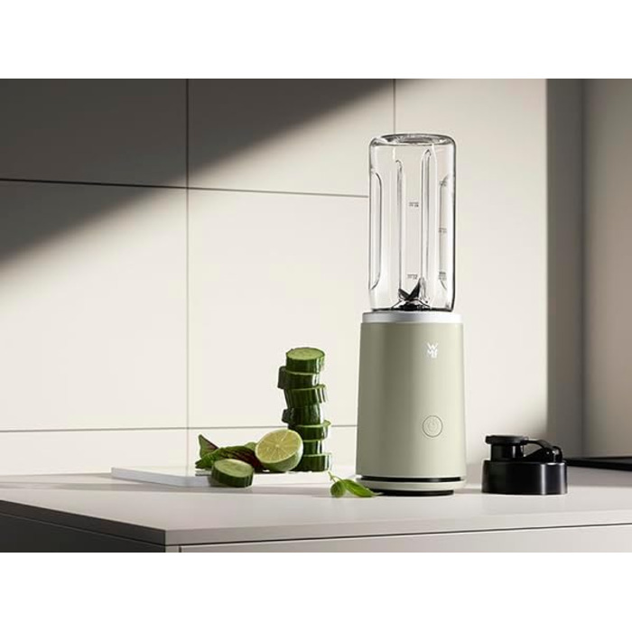 Морозно-зелений, Смузі-блендер, Персональний блендер, Керування однією рукою, Потужність 500 Вт, Стаціонарний міксер, Герметична пляшка для виносу, 0416770091