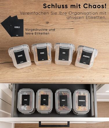 Набор из 24 контейнеров для хранения, прозрачный/черный XL Deco haus