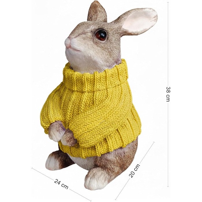 Декоративні фігурки кроликів у светрі жовтий colourliving
