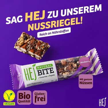 Органічні горіхові батончики - Низьковуглеводна закуска з горіхами - Веганський енергетичний батончик з мигдалем, фундуком та арахісом - Без глютену - Мигдаль та морська сіль 12 x 40 г Мигдаль та морська сіль 12 шт. (1 упаковка) (Чорниця, 12 шт. (1 упаков