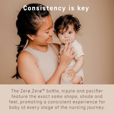 Силіконова дитяча пляшечка Zero Zero Anti-Colic Slow Flow (S), 0 місяців, пляшечка для новонароджених, сумісна з грудним вигодовуванням, 180 мл (180 мл - Adaptive Flow (A) пустушка Zero Zero, середня)