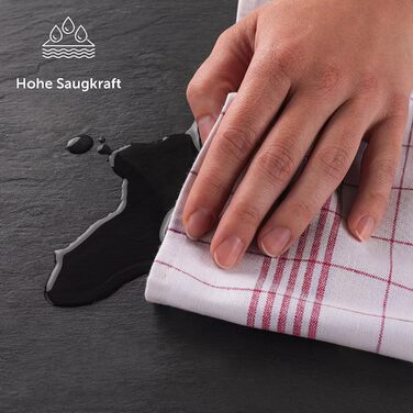 Набір із 10 кухонних рушників преміум-класу Blumtal - Високоякісні кухонні рушники, 100 бавовна, картаті, 50x70 см, 10 предметів (20 предметів, червоні)