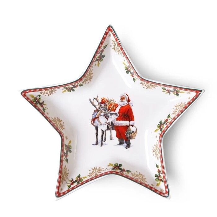 Блюдо Fissman CHRISTMAS 19 см у формі зірки фарфор (13789)