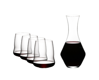 Набор из бокалов и декантера для красного вина 5 предметов Stemless Wings Riedel