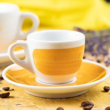 35114 Чашка espresso 75 мл Yellow stroke B 'Verona Millecolori Hand Painted Brush stroke B Yellow wi