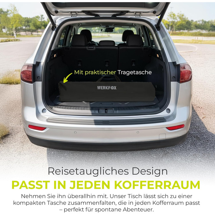 Складний багатофункціональний стіл для кемпінгу 90 х 51 см Werkfox