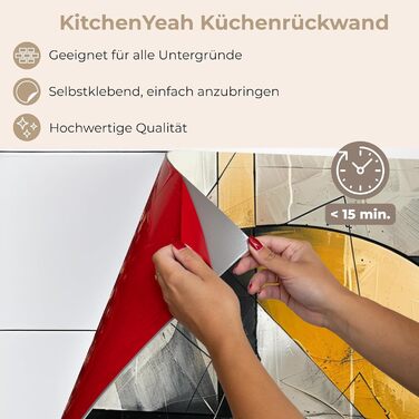 Кухонний фартух 80x300 см Самоклеючий захисний щиток для кухонної стіни Кухонний фартух Кухонні фасади Кухонні фартухи Кухонна стіна - Абстрактна (Сіра - Сучасна, 80 x 150 см)