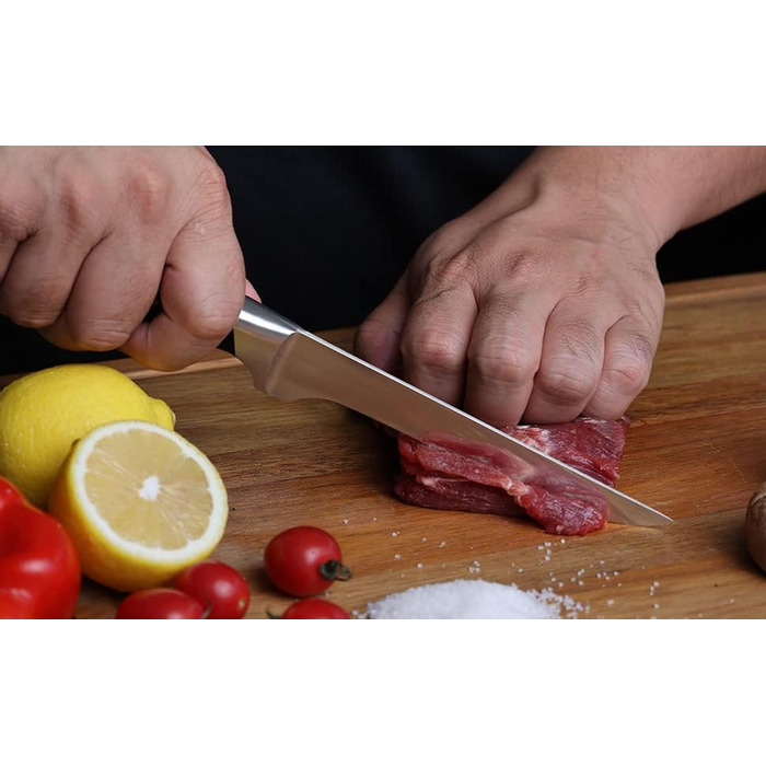 Ніж для чищення овочів linoroso 9 см Ніж для чищення овочів Гострі ножі для фруктів Кухонні ножі Маленькі кухонні ножі Німецькі поковки з вуглецевої сталі Ергономічна ручка з елегантною подарунковою коробкою - Classic Series (5.7-дюймовий обвалочний ніж)