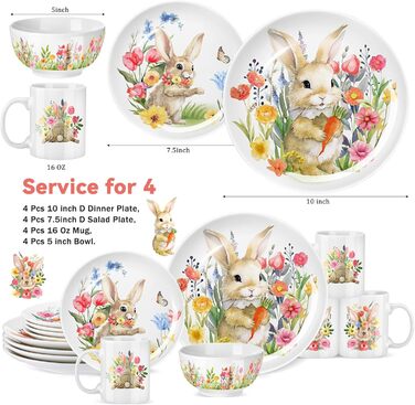 Набір посуду з 16 предметів до Великодня Zhehao