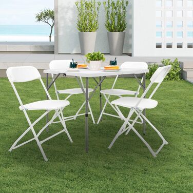 Сложный кемпинговый стол 86 x 86 x 74 см белый Bonnlo