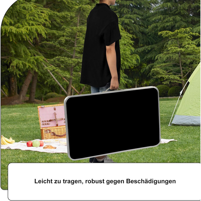 Розкладний стіл для відпочинку 80x50x70 см чорний eSituro