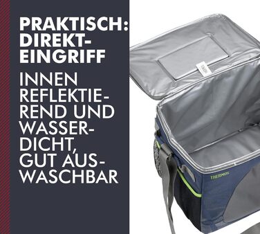 Термос Radiance 30 л, синій, сумка-холодильник з поліестеру, термосумка, сумка для кемпінгу та обіду, складна, сумка для покупок в машині, яку можна прати, з сітками для перенесення, без BPA 30 л